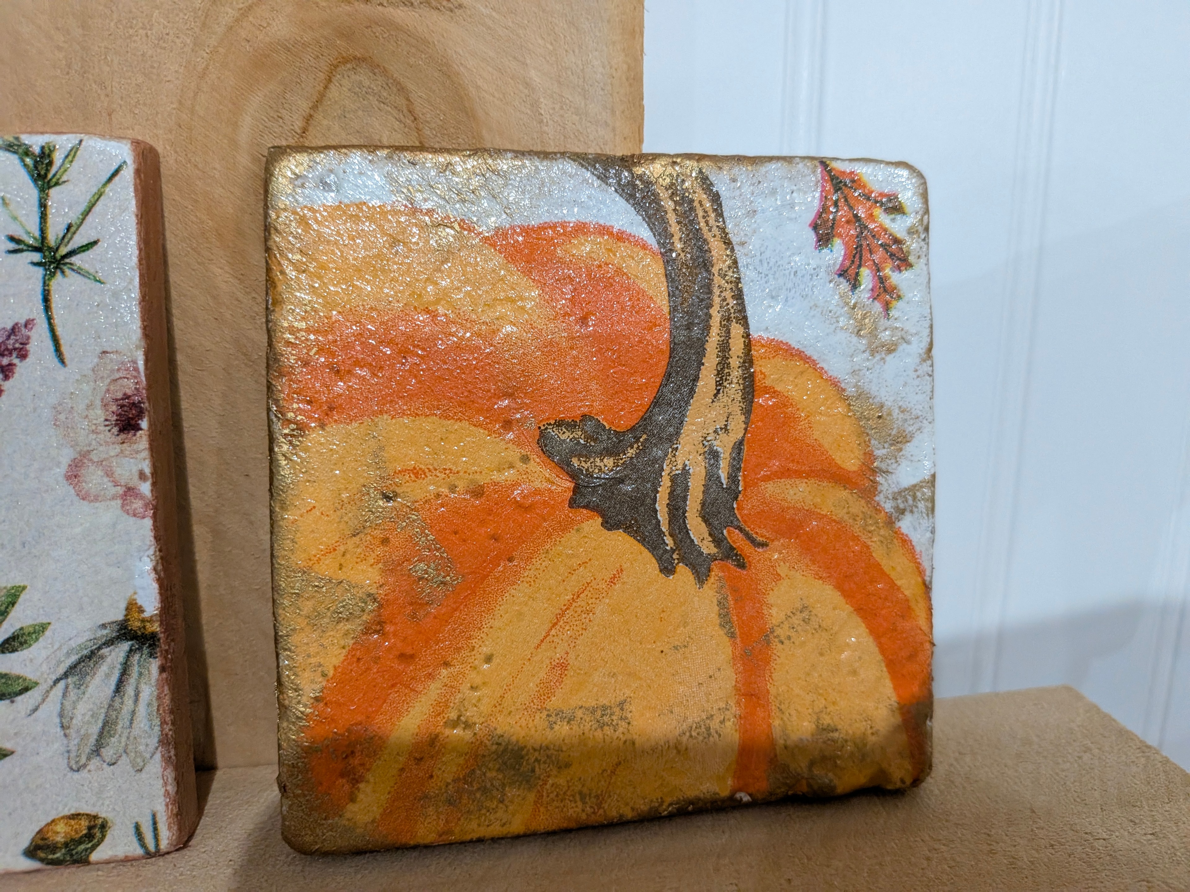 Fall pumpkin painting and autumn craft project seasonal decor